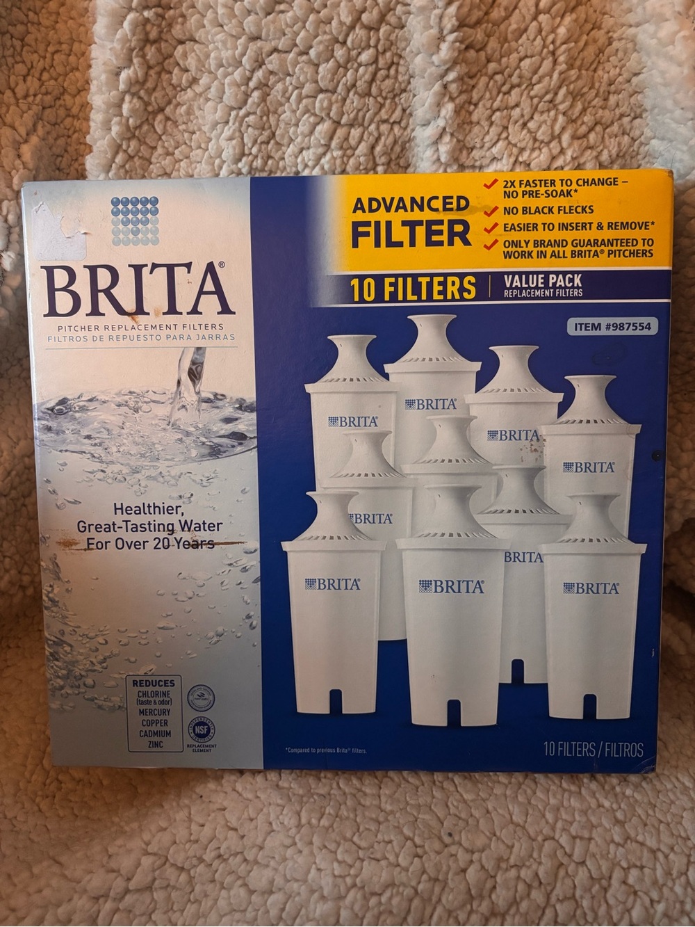 Genuine Brita Advanced Pitcher Replacement Filters 10 Pack New Sealed
